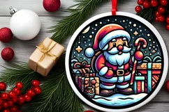 Round Christmas Ornament Sublimation|Clipart Product Image 2