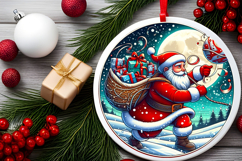 Round Christmass Ornament PNG Product Image 2