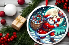 Round Christmas Ornament Sublimation|Clipart Product Image 2