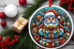 Round Christmas Ornament Sublimation|Clipart Product Image 2