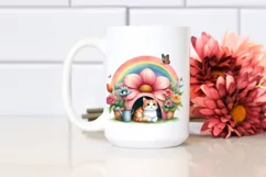 Cat House with Striking Rainbow and Flower | Clipart Product Image 2