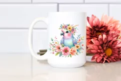 Cartoon-Style Parrot Flower Crown Clipart Product Image 2