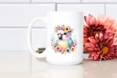 Colorful Parrot with Flower Crown | Sublimation Clipart Product Image 2