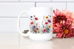 Centered Watercolor Wild Flowers & Chrysanthemum Parachute Product Image 2