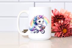 Cute Baby Unicorn Cycling Clipart Product Image 2