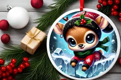 Round Christmas Ornament Sublimation|Clipart Product Image 1