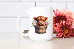 Cute Baby Highland Cow, PNG Product Image 2