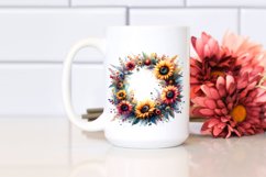 Vibrant Whreath Sunflower | Sublimation | Clipart Product Image 2