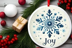 Round Christmas Ornament Sublimation|Clipart Product Image 2