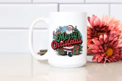 Retro Merry Christmas Clipart PNG Product Image 2