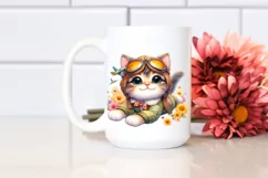 Cute Baby Kitten Aviator Suit | Sublimation Clipart Product Image 2