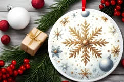 Round Christmas Ornament Sublimation|Clipart Product Image 1