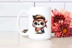 Baby Owl Standing with Bandana Clipart Product Image 2