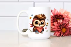 Baby Owl Standing with Bandana Clipart Product Image 2