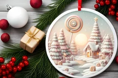 Pastell Christmass Scene Molten Candy PNG Product Image 2