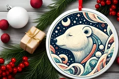 Round Christmas Ornament Sublimation|Clipart Product Image 2
