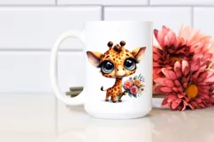 Baby Giraffe Eyes Watercolor Clipart Product Image 2