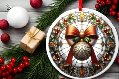 Round Christmas Ornament Sublimation|Clipart Product Image 2