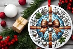 Round Christmas Ornament Sublimation|Clipart Product Image 2