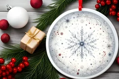 Round Christmas Ornament Sublimation|Clipart Product Image 2