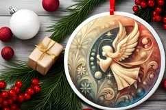 Round Christmas Ornament Sublimation|Clipart Product Image 1