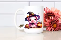 Cute Baby Pig Halloween Drawing | Sublimation Clipart Product Image 2