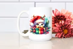 Cute Christmas Gift Box, Watercolor PNG Product Image 2