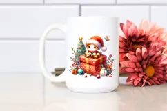 Cute Christmas Gift Box, Watercolor PNG Product Image 2