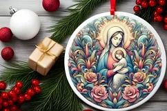 Round Christmas Ornament Sublimation|Clipart Product Image 2