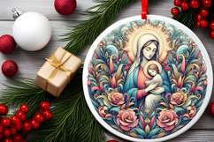 Round Christmass Ornament PNG Product Image 2