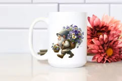 bouquet Small Gnome Digital Painting Clipart Product Image 2