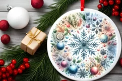Round Christmas Ornament Sublimation|Clipart Product Image 2