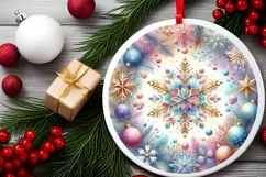 Round Christmas Ornament Sublimation|Clipart Product Image 2