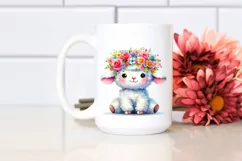 Adorable Lamb with Flower Crown PNG Product Image 2