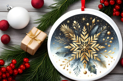 Round Christmass Ornament PNG Product Image 2