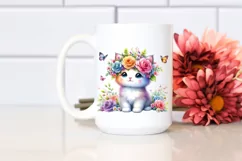 Pastel Kitten with Flower Crown | Sublimation Clipart Product Image 2