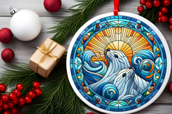 Round Christmass Ornament PNG Product Image 2