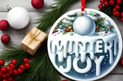 3D Winter Scene with Penguin Sublimation PNG Product Image 1