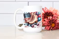 Vintage Roller Skates Balloons USA Flag Product Image 2