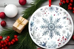 Round Christmas Ornament Sublimation|Clipart Product Image 2