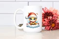 Vibrant Baby Bee with Santa Hat PNG Product Image 2