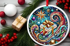 Round Christmas Ornament Sublimation|Clipart Product Image 1