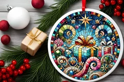 Round Christmas Ornament Sublimation|Clipart Product Image 1