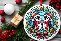 Round Christmas Ornament Sublimation|Clipart Product Image 1