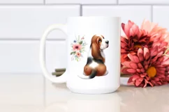 Cute Basset Hound with Santa Hat PNG Product Image 2
