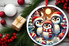 Round Christmas Ornament Sublimation|Clipart Product Image 1