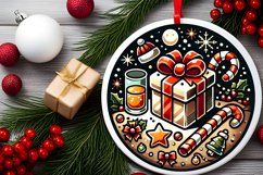 Round Christmas Ornament Sublimation|Clipart Product Image 2