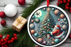 Round Christmas Ornament Sublimation|Clipart Product Image 2