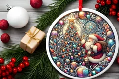 Round Christmas Ornament Sublimation|Clipart Product Image 2