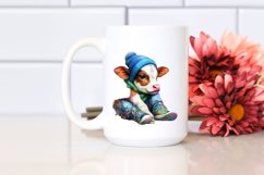 Colorful Baby Cow with Street Scene PNG Product Image 2